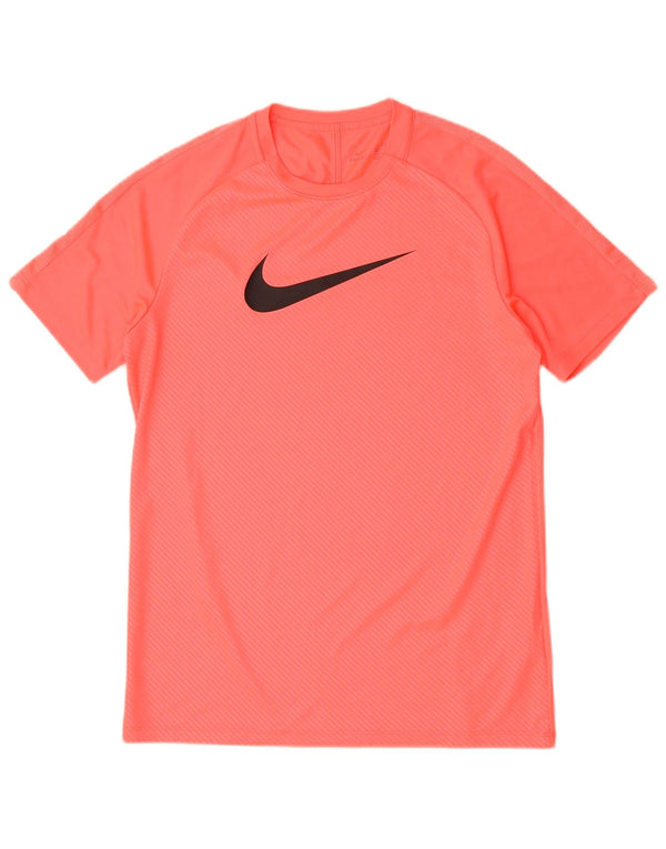 Nike Herren Dri Fit Grafik-T-Shirt-Oberteil Mittelrosa Nadelstreifen-Polyester
