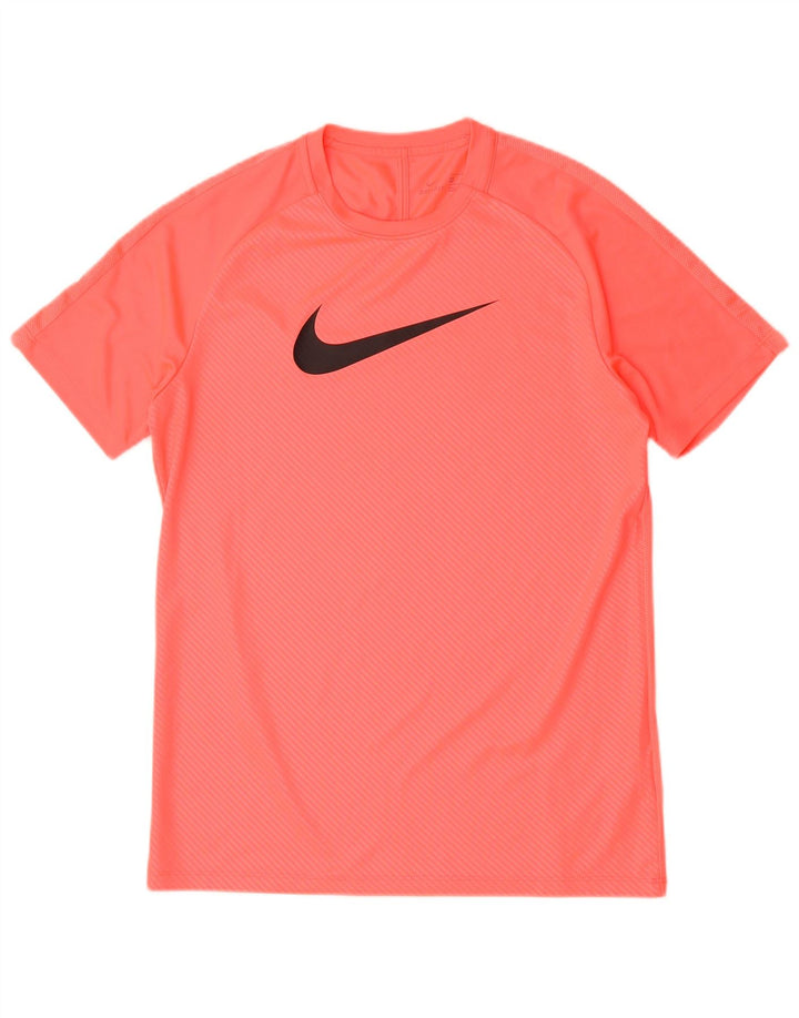 Nike Herren Dri Fit Grafik-T-Shirt-Oberteil Mittelrosa Nadelstreifen-Polyester