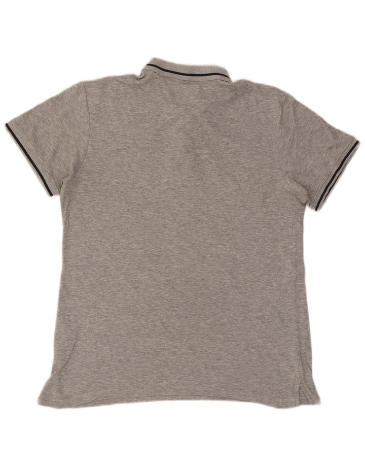Jack & Jones Herren-Poloshirt aus mittelgrau gefleckter Baumwolle