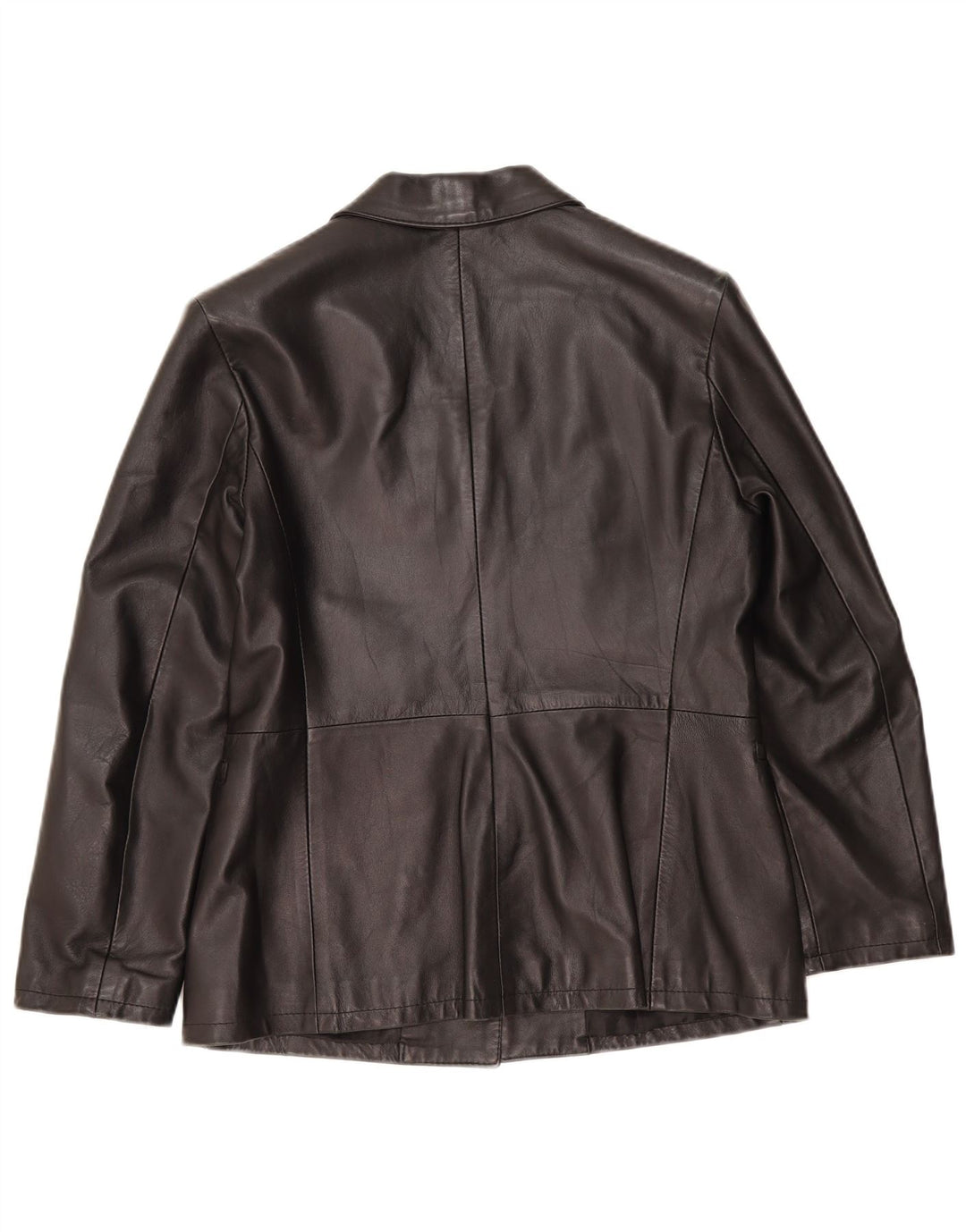 Vintage Damen 3 Knopf Leder Blazer Jacke IT 48 XL Schwarzes Leder