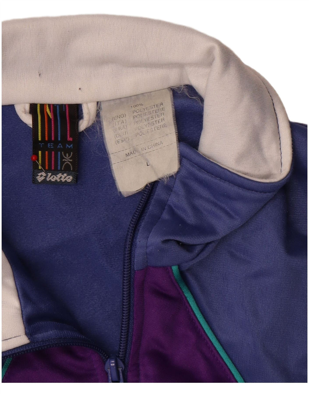 Lotto Herren-Trainingsanzug-Top-Jacke, großes blaues Farbblock-Polyester