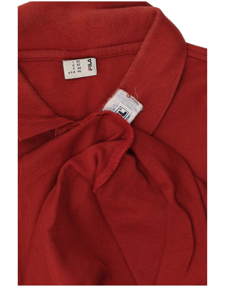 Fila Herren Poloshirt IT 52 Große Burgunderrote Baumwolle