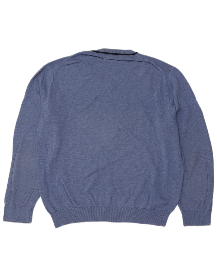 Nautica Herren-Pullover mit V-Ausschnitt, groß, aus blauer Baumwolle