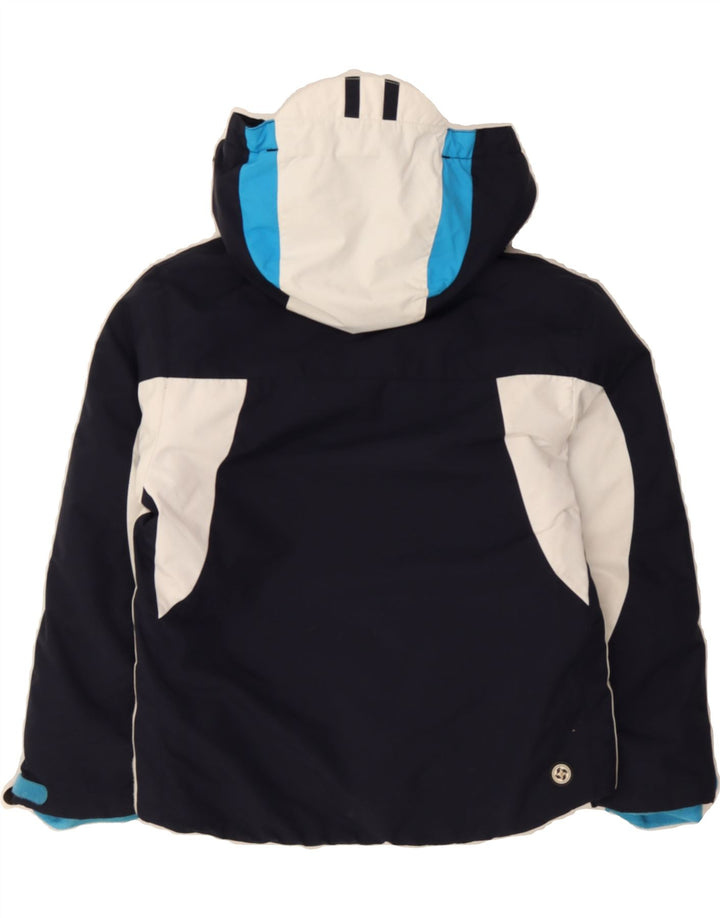 COLMAR Boys Hooded Windbreaker Jacket 9-10 Years Navy Blue Colourblock Vintage Colmar and Second-Hand Colmar from Messina Hembry 