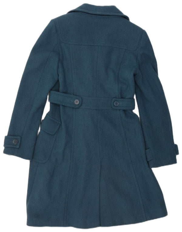 Oasis Damenmantel UK 10 Small Blaue Wolle