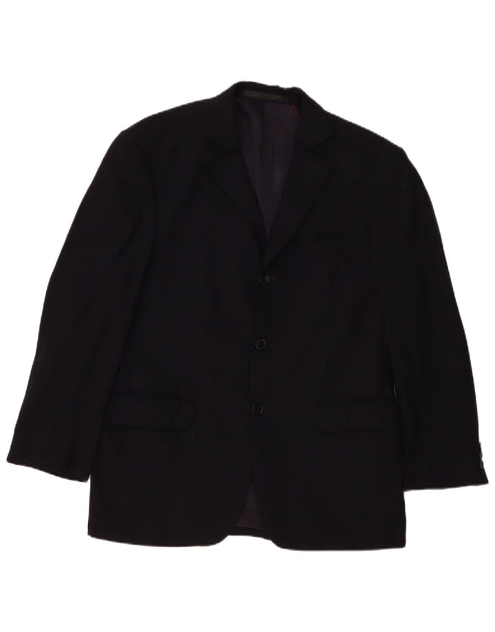 Marks & Spencer Herren-Blazer mit 3 Knöpfen, UK 38, Mittelblau, Schurwolle