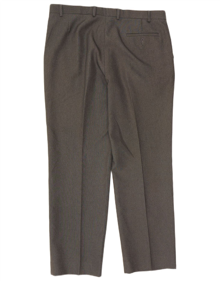 Gerade Herren-Anzughose von Marks & Spencer, W38, L33, grau, Polyester