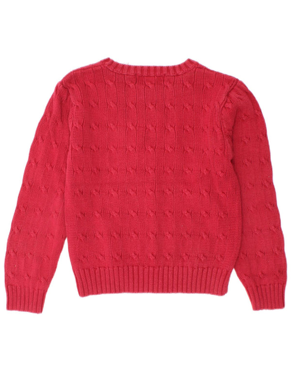 Polo Ralph Lauren Jungen-Pullover mit U-Boot-Ausschnitt, 4–5 Jahre, rote Baumwolle