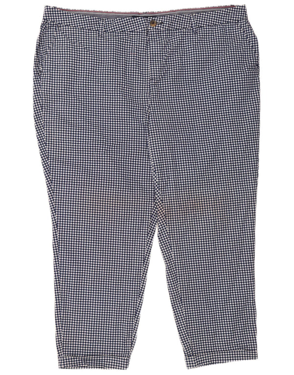 TOMMY HILFIGER Herren verkürzte Hose US 22 3XL W46 L27 Marineblau Gingham