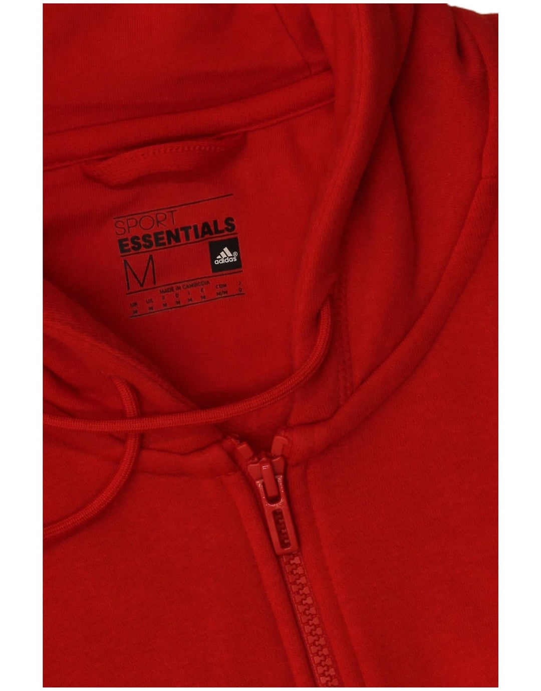 Adidas Herren-Kapuzenpullover mit Reißverschluss, mittelrote Baumwolle