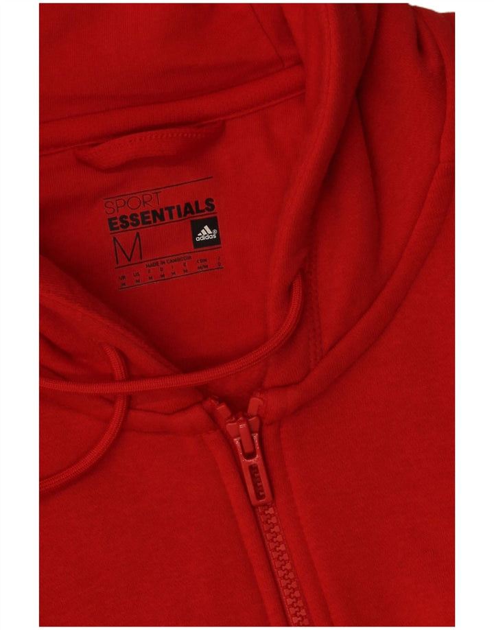 Adidas Herren-Kapuzenpullover mit Reißverschluss, mittelrote Baumwolle