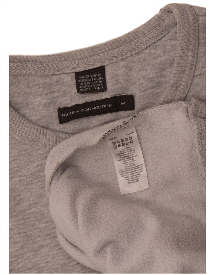 French Connection Herren-Sweatshirt-Pullover aus mittelgrauer Baumwolle