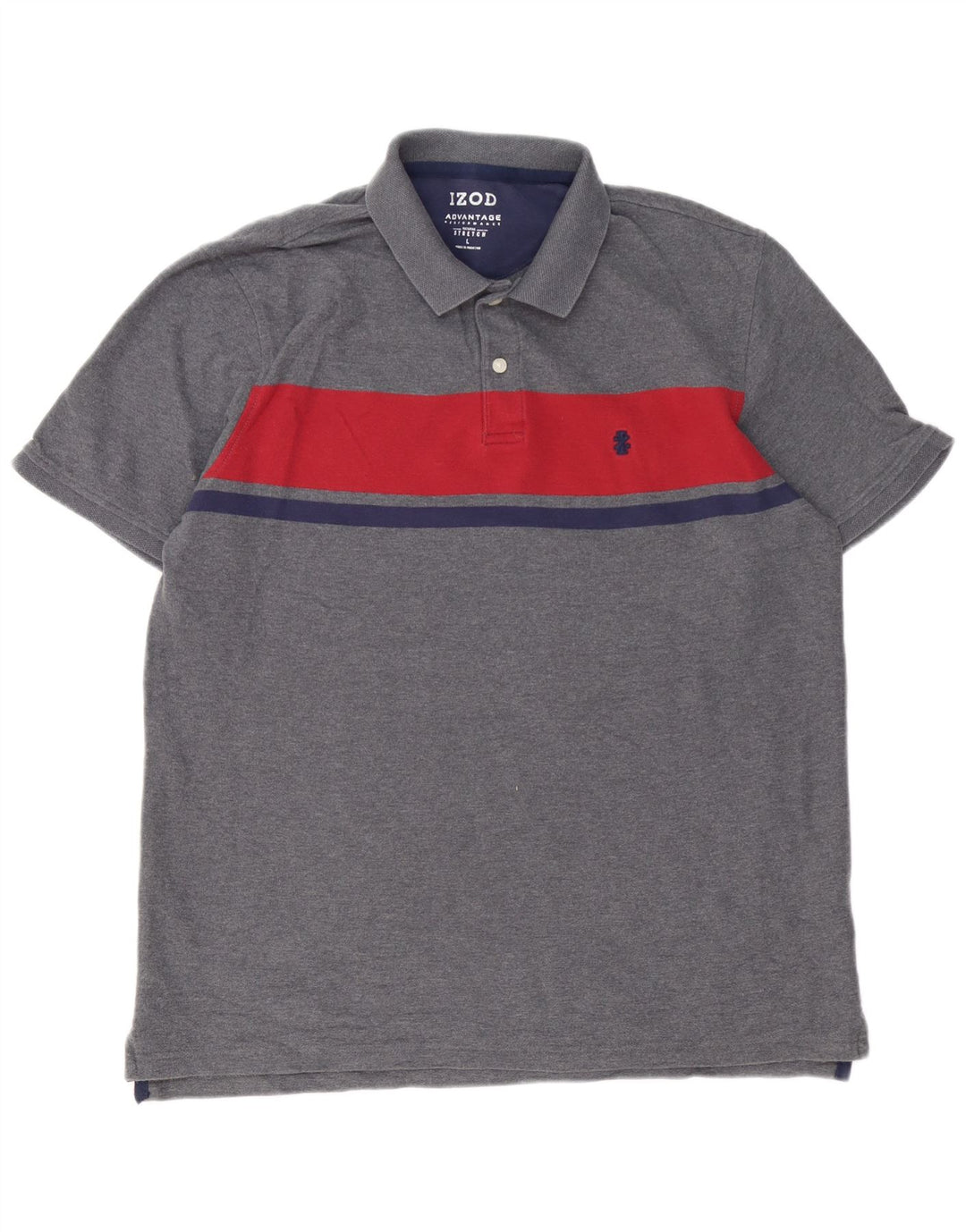 IZOD Herren-Poloshirt, groß, Grau, Colourblock-Baumwolle