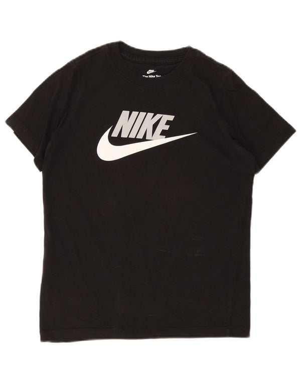 Nike Jungen-T-Shirt mit Grafik, mittelgroß, schwarze Baumwolle, 10–11 Jahre