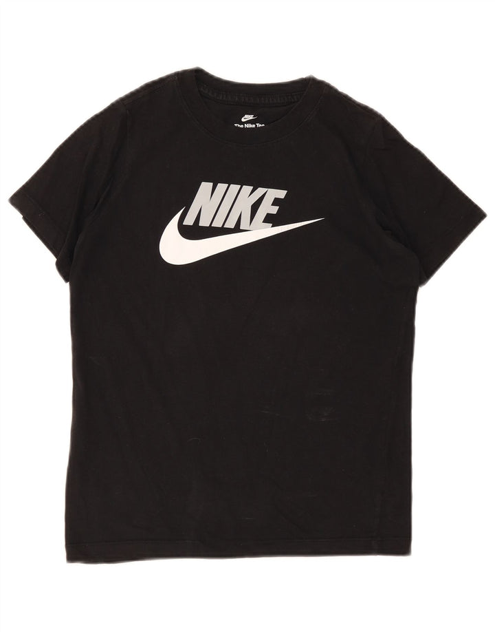 Nike Jungen-T-Shirt mit Grafik, mittelgroß, schwarze Baumwolle, 10–11 Jahre