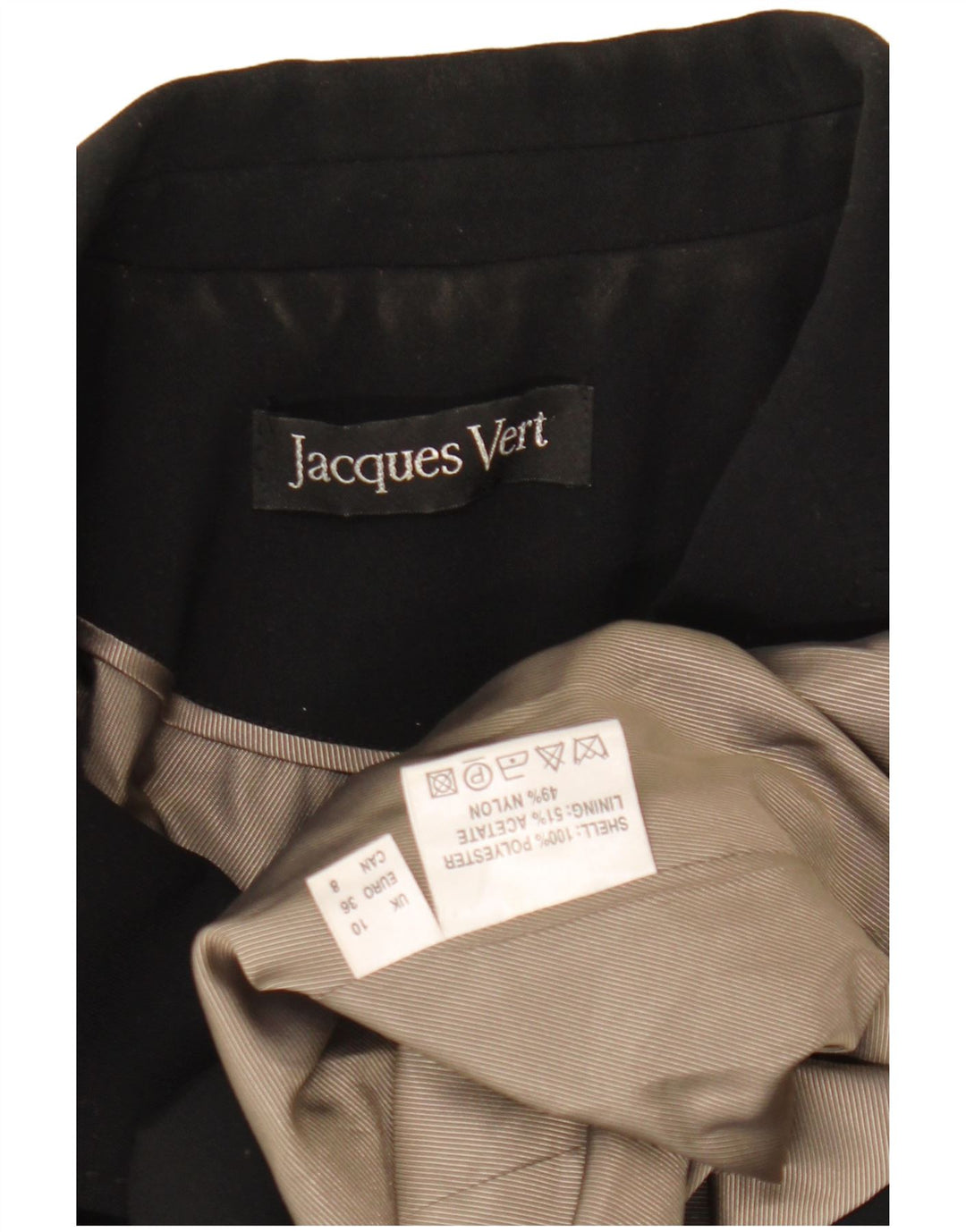 Jacques Vert Damen-Blazerjacke mit 2 Knöpfen, Gr. 10, Größe S, Schwarz, Polyester