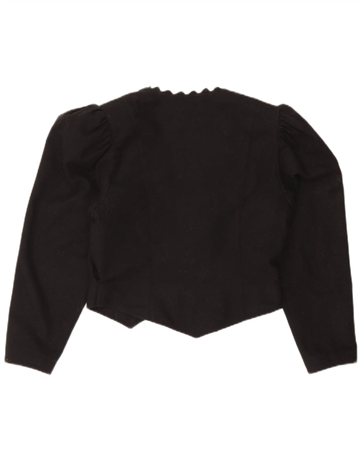 Meico Damen 3-Knopf-Crop-Blazerjacke UK 16 Large Schwarz Polyester
