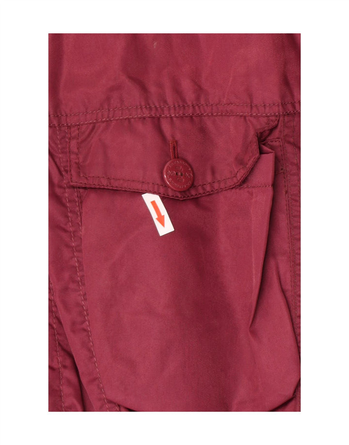 Vintage Herren gepolsterte Bomberjacke UK 38 Medium Burgund Nylon
