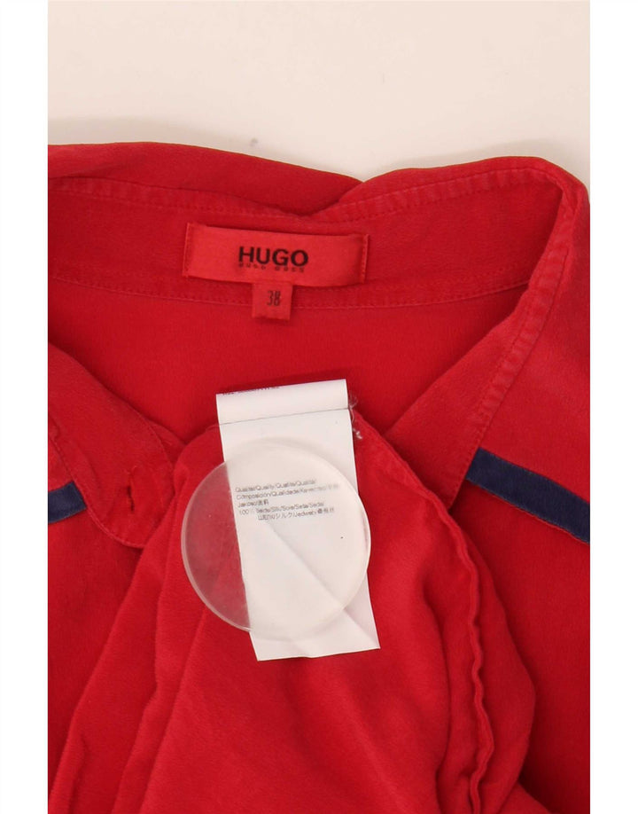 Hugo Boss Damenhemd EU 38 Mittelrote Seide