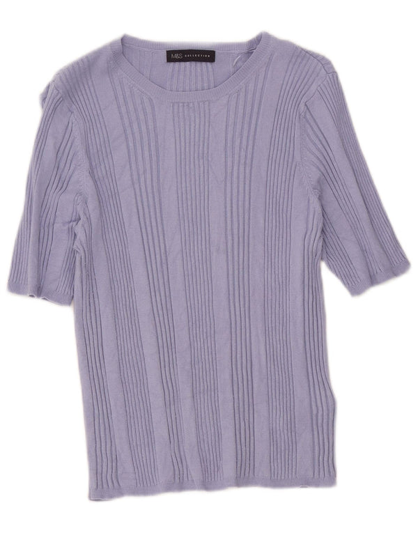 Marks & Spencer Damen T-Shirt Top UK 16 Large Lila Viskose