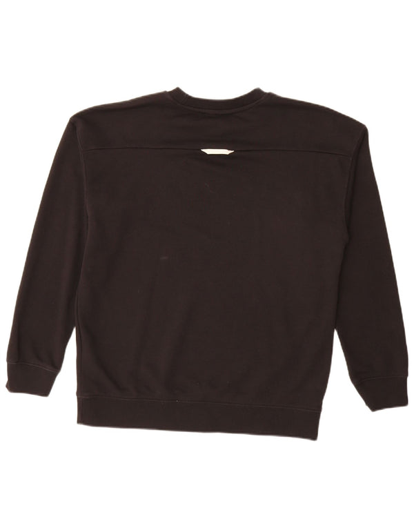 ADIDAS Damen Grafik-Sweatshirt-Pullover UK 14 Große schwarze Baumwolle