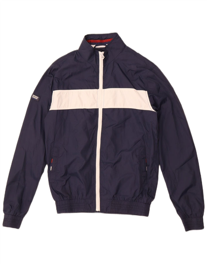 Superdry Damen-Trainingsanzug-Top-Jacke, UK 10, Größe S, Marineblau, Farbblock