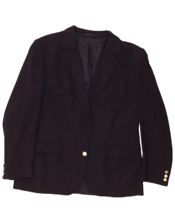 Burberrys Damen-Blazerjacke mit 1 Knopf, UK 12, mittelmarineblaue Wolle