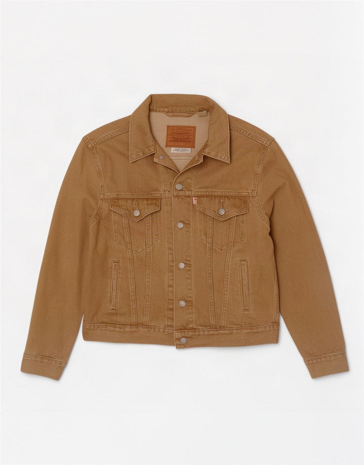 Levi's Herren Jeansjacke UK 36 Small Beige Baumwolle
