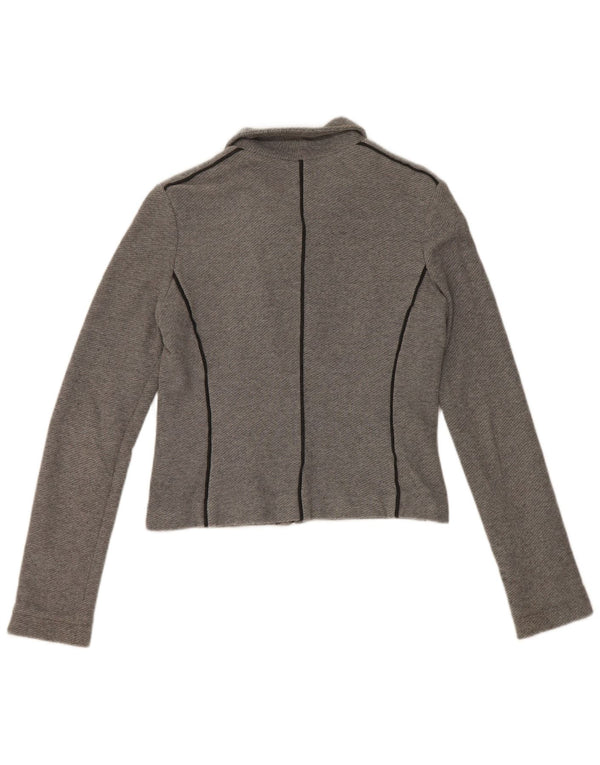 Pinko Damen Crop Bomberjacke UK 12 Mittelgraue Baumwolle
