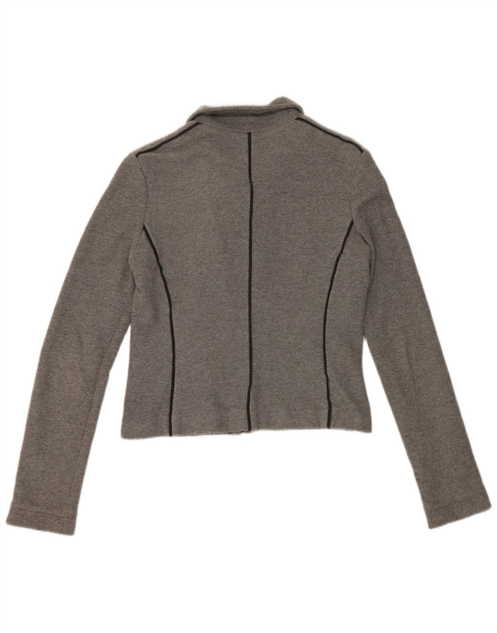 Pinko Damen Crop Bomberjacke UK 12 Mittelgraue Baumwolle