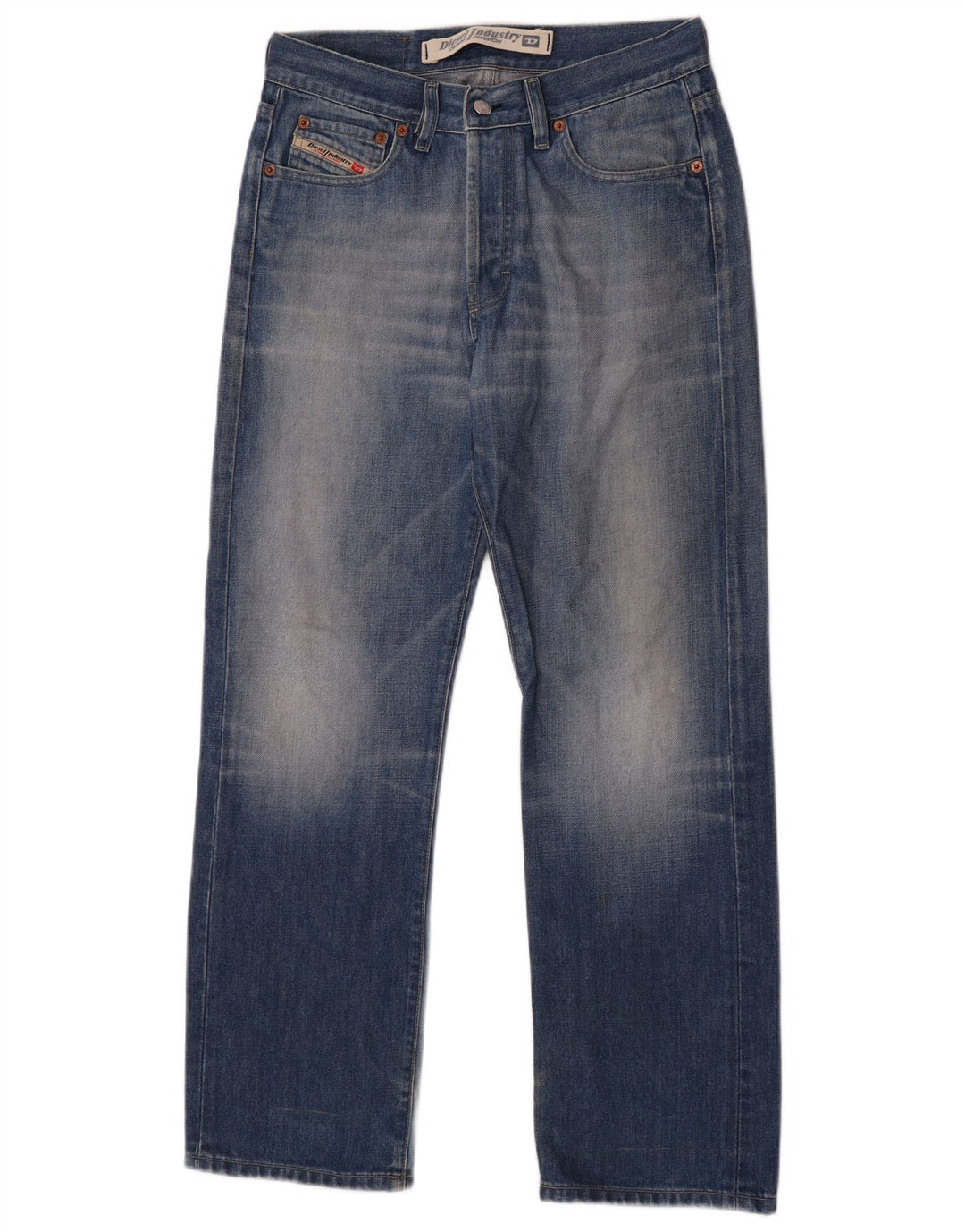 Diesel Herren Straight Jeans W31 L30 Blaue Baumwolle