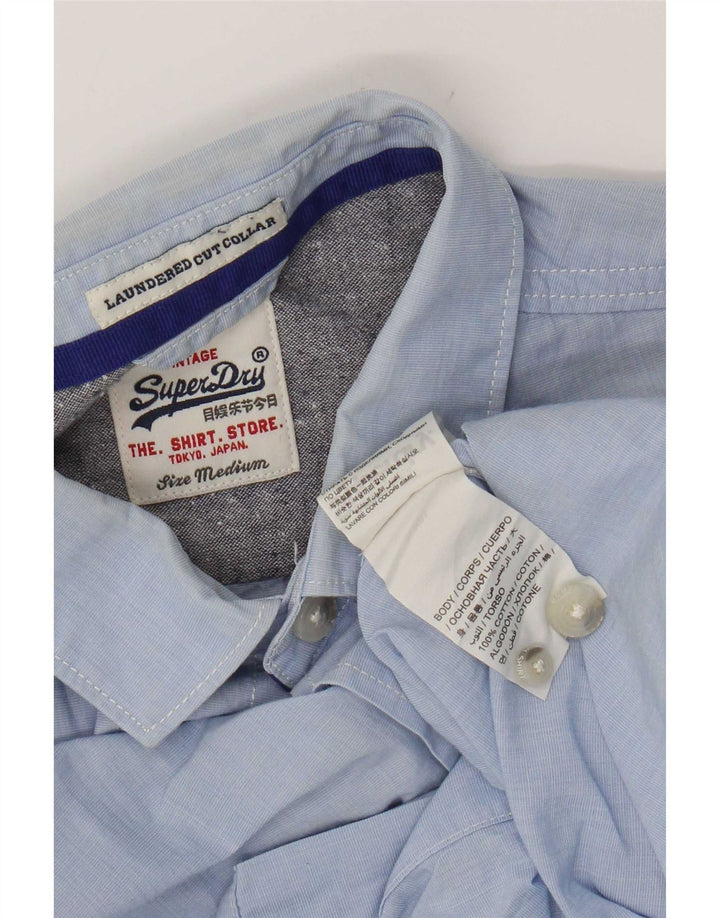 Superdry Herren-Hemd aus mittelblauer Baumwolle