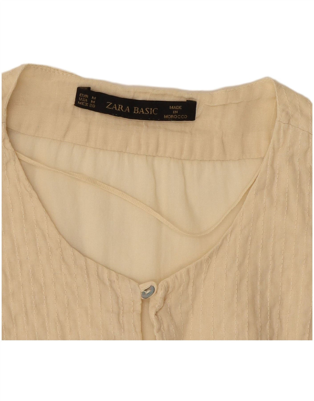 ZARA Womens Blouse Top UK 14 Medium Beige