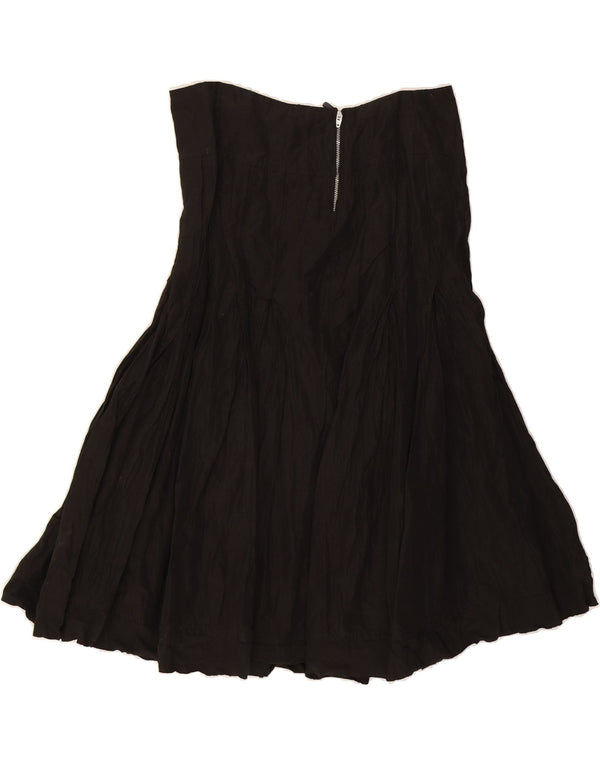 BENETTON Womens Flared Skirt IT 44 Medium W30 Black Cotton