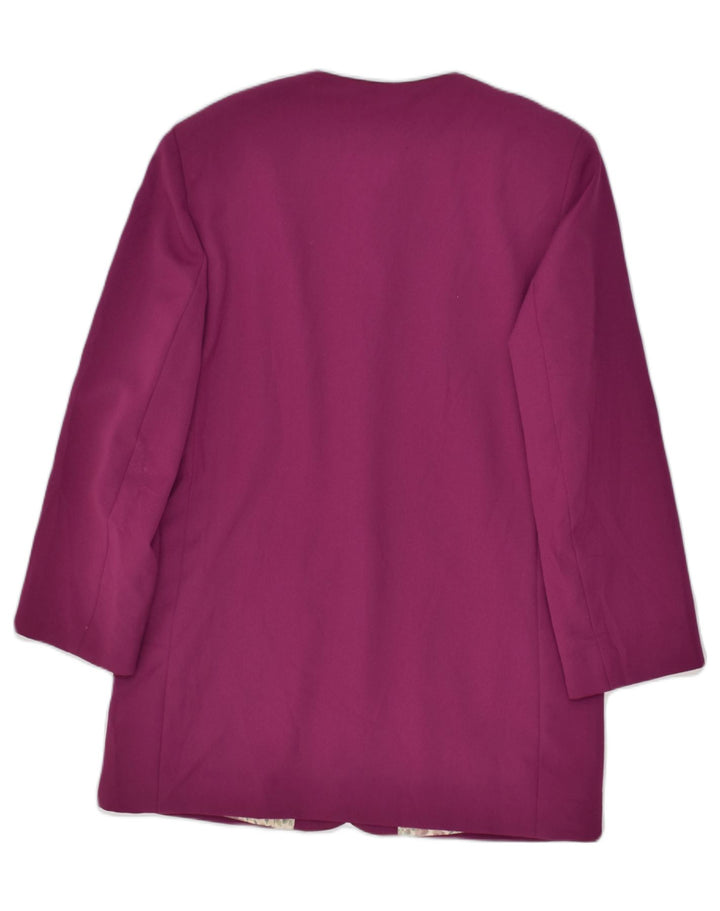 VINTAGE Womens 5 Button Blazer Jacket UK 16 Large Purple Polyester | Vintage Vintage | Thrift | Second-Hand Vintage | Used Clothing | Messina Hembry 