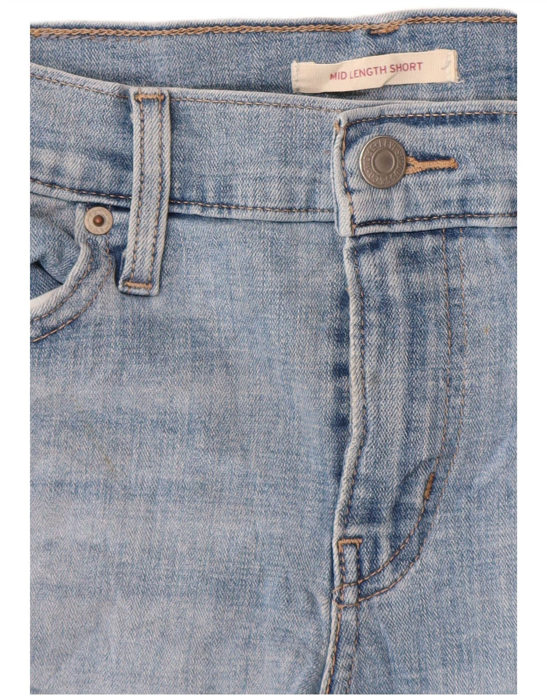 LEVI'S Damen-Jeansshorts mit mittelhohem Bund, W26, Größe S, Blau