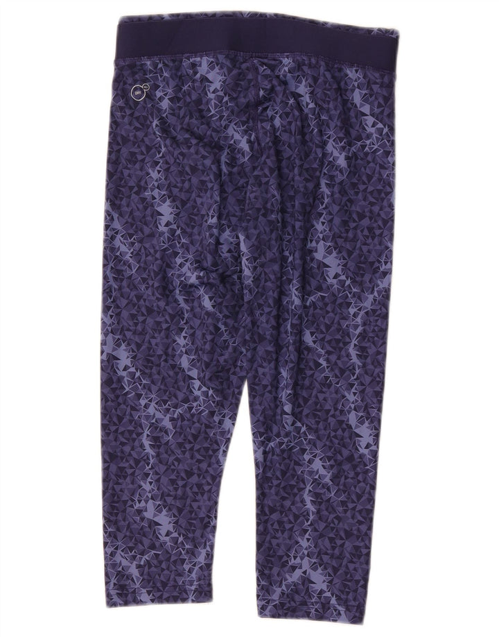 Puma Damen Capri-Leggings UK 10 Small Marineblaues geometrisches Polyester