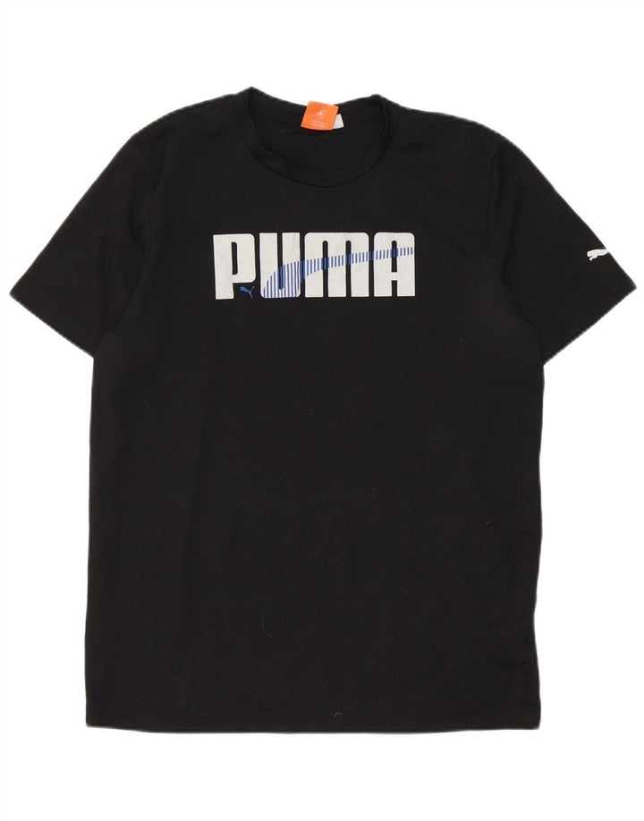 Puma Herren Grafik T-Shirt Top Small Schwarz