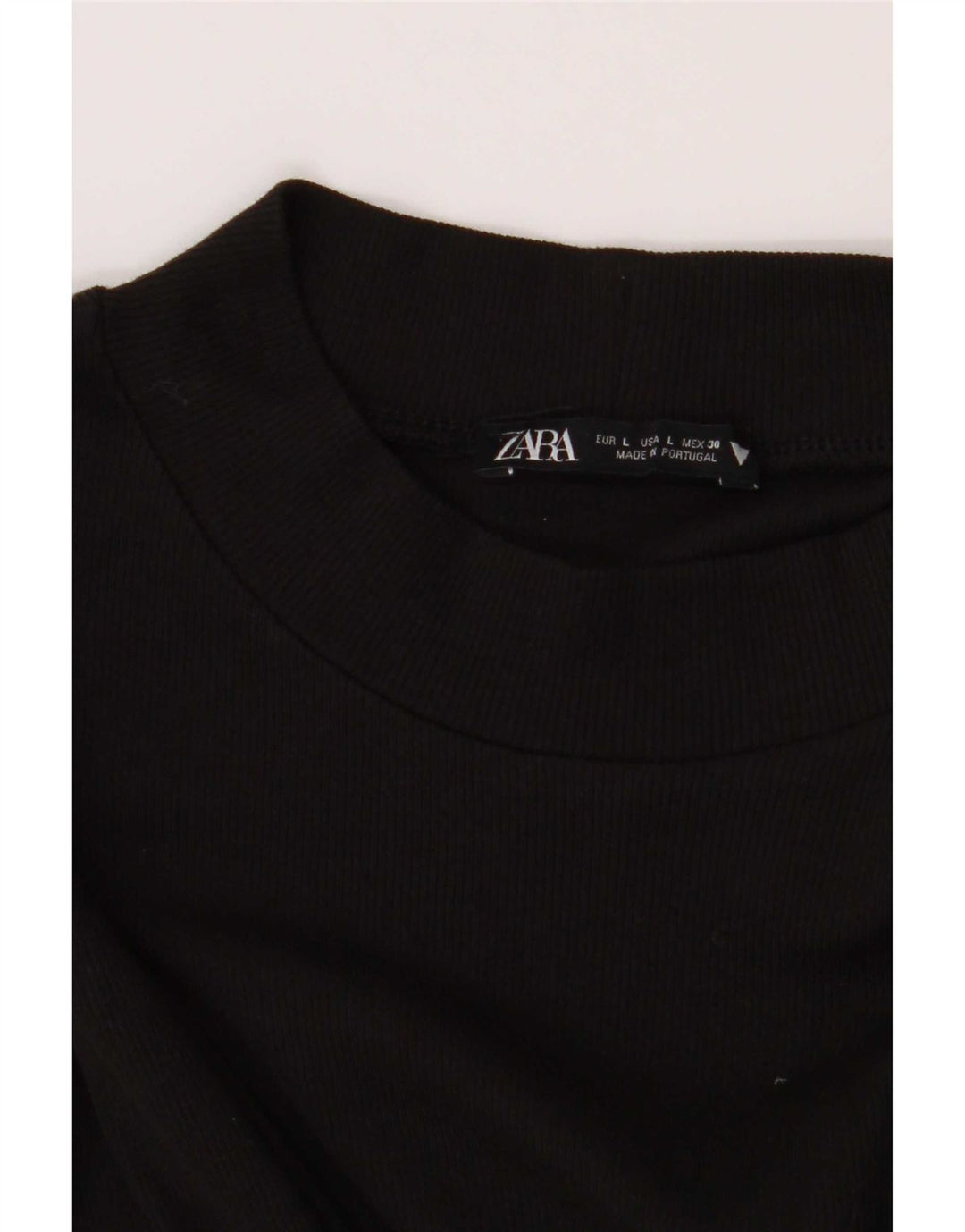 Zara Damen Langarm-Basic-Kleid UK 14 Large Schwarz