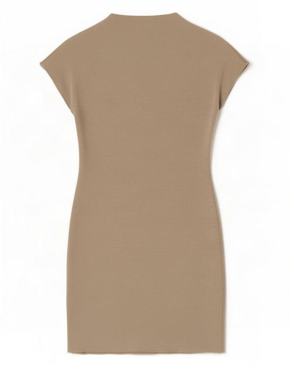Zara Damen figurbetontes Kleid UK 8 Small Beige