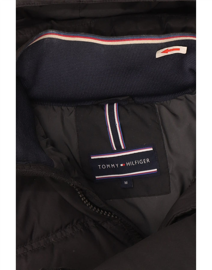 Tommy Hilfiger Herren-Jacke mit Kapuze, gepolstert, UK 38, mittelgraue Baumwolle
