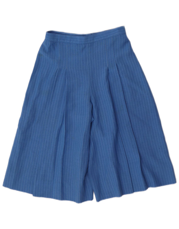 Vintage Damen Cullotes Bermuda Shorts IT 40 Small W24 Blaue Nadelstreifen