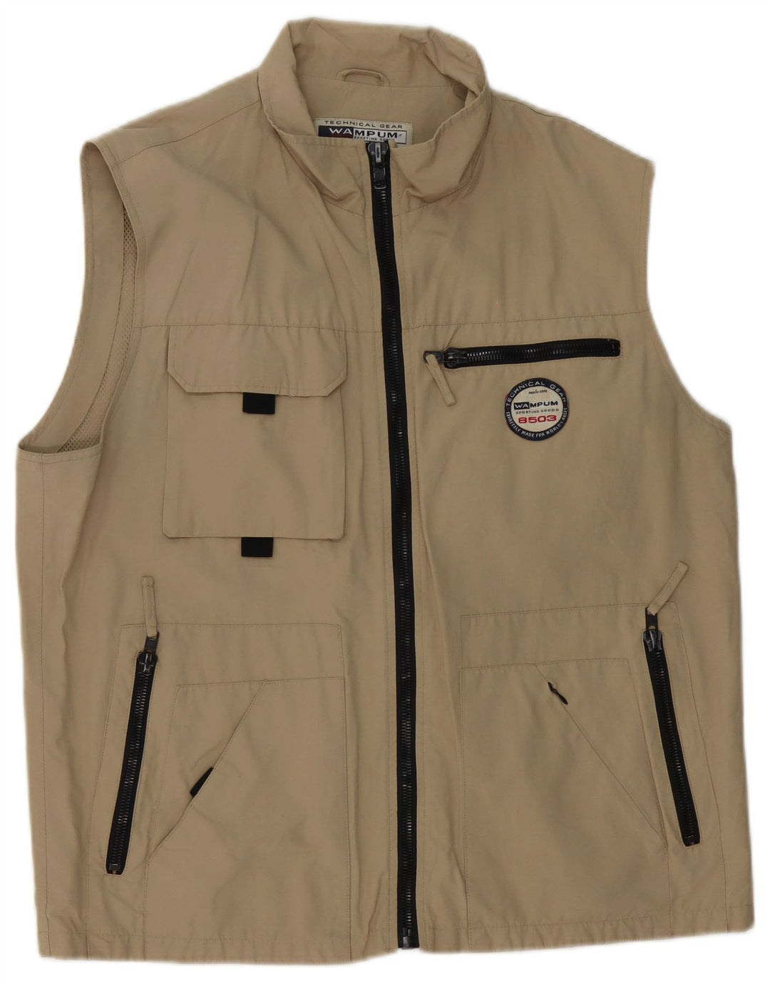 Wampum Herren Utility Gilet UK 42 XL Beige Polyester