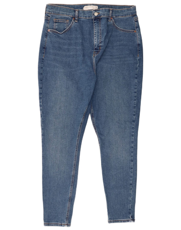 Topshop Damen Jamie Skinny Jeans UK 16 Large W30 L26 Blaue Baumwolle