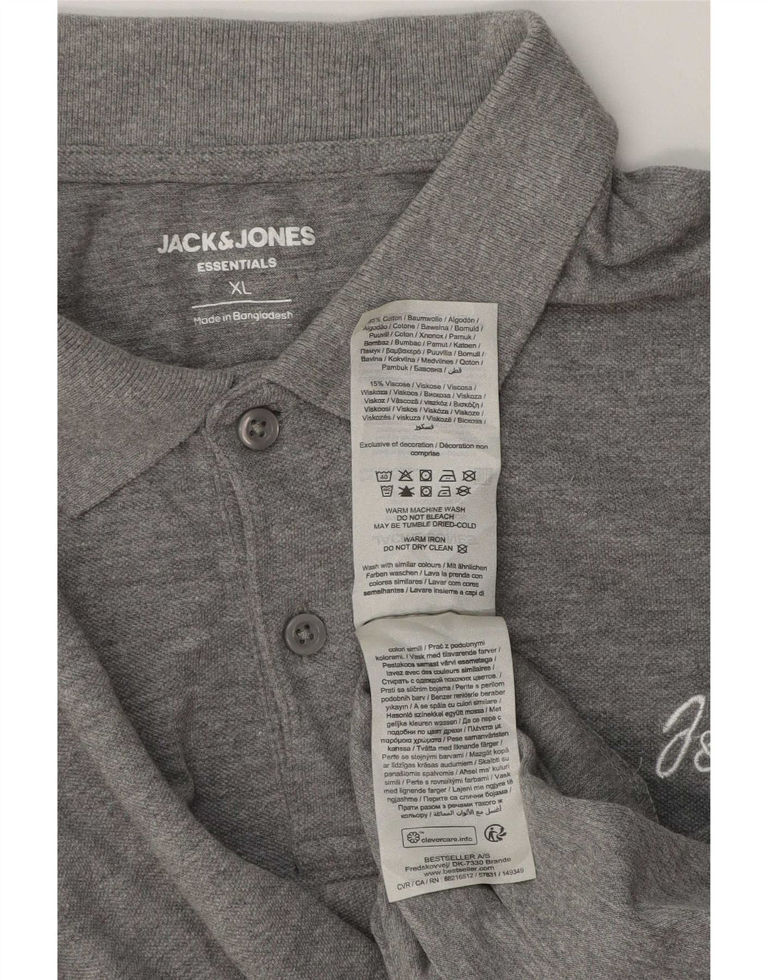 Jack & Jones Herren Poloshirt XL Grau Baumwolle