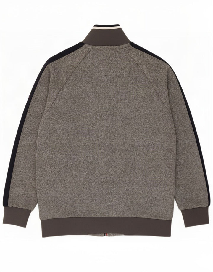 Superdry Herren-Trainingsanzugoberteil mit Grafik, 2XL, graues Farbblock-Polyester