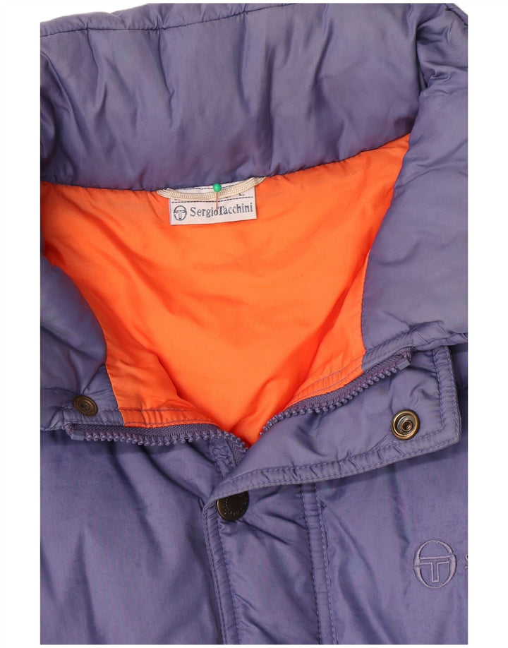 Sergio Tacchini Wattierte Herrenjacke mit Kapuze, UK 40, Größe L, Blau, Polyamid