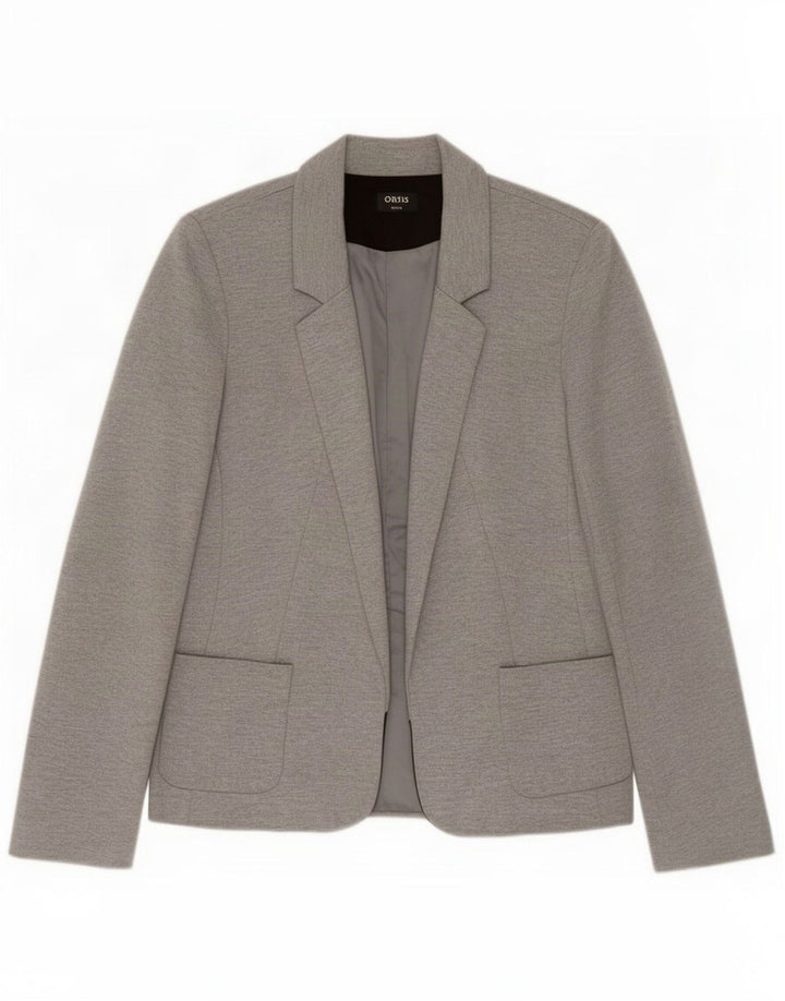 Oasis Womens Open Blazer Jacke UK 8 Small Grau Polyester