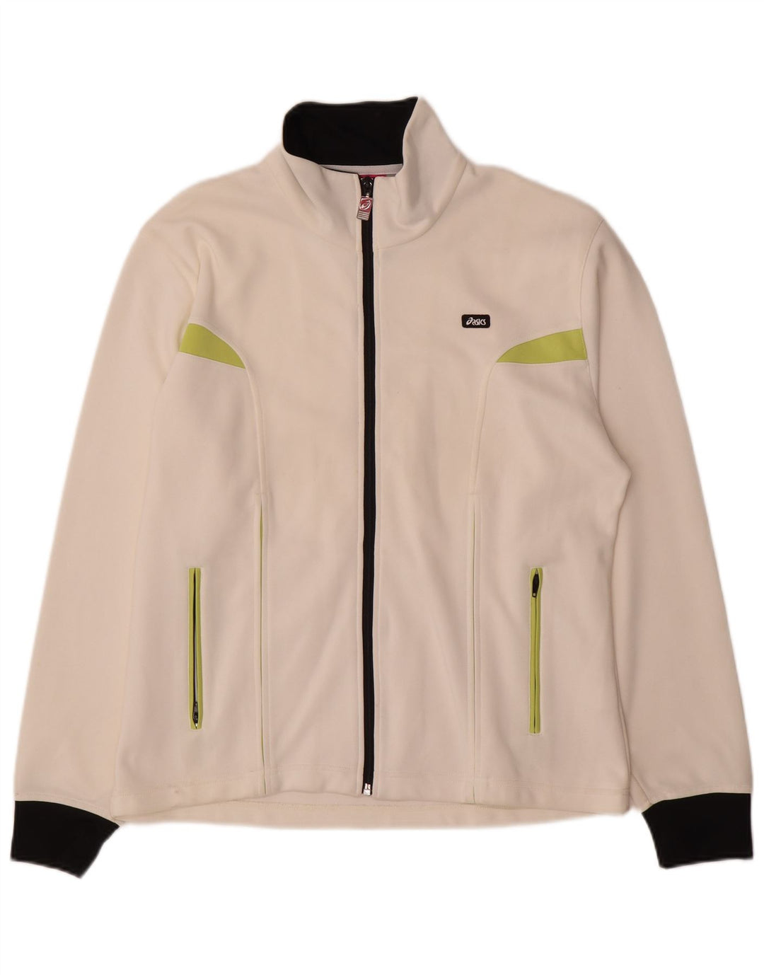 Asics Damen-Trainingsanzug-Top-Jacke, UK 20 2XL, weißes Colourblock-Nylon