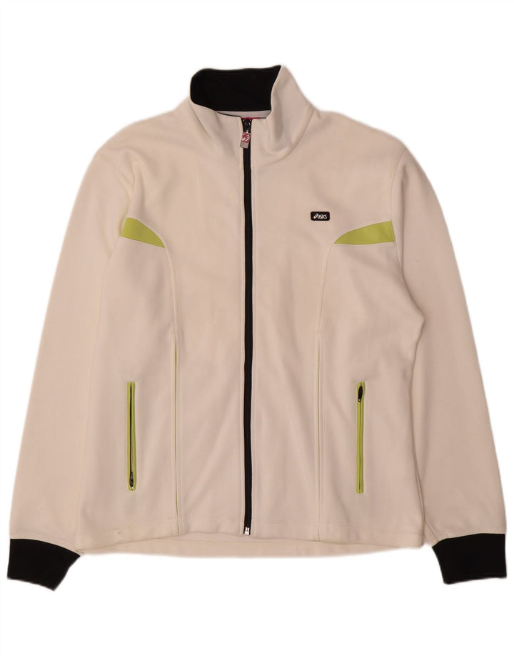 Asics Damen-Trainingsanzug-Top-Jacke, UK 20 2XL, weißes Colourblock-Nylon